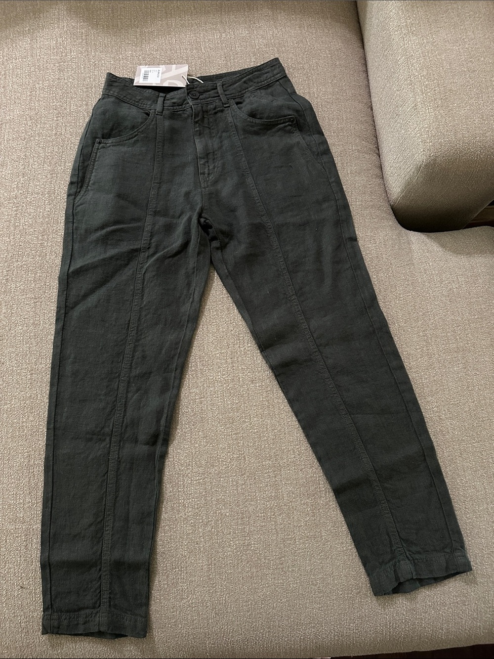 NWT Wrap London Sz 4 Linen Pants in Slate